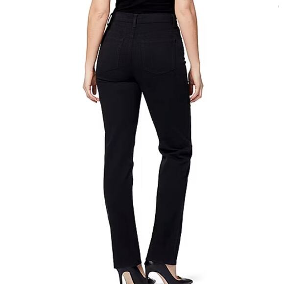 Gloria Vanderbilt Amanda Stretch High Rise Straight Leg Jeans Black Sz 12 Short - Picture 12 of 12